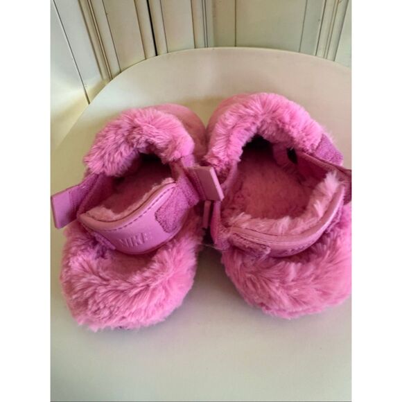 Nike Women's Calm SE Fuzzy Fur Cozy Slip On Slides Mules Playful Pink Size 5 - Picture 7 of 15